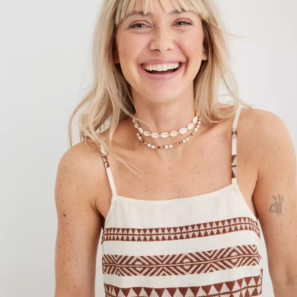 Aerie Jacquard Open Back Dress
